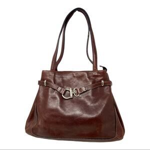Los Robles Polo Time Vintage leather shoulderbag with decorative buckle strap